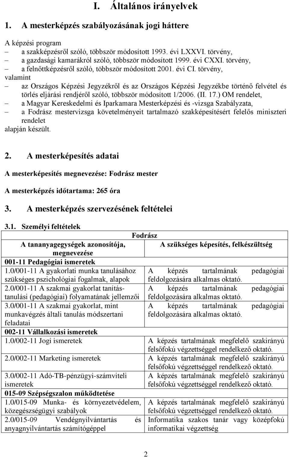 MAGYAR KERESKEDELMI ÉS IPARKAMARA FODRÁSZ MESTERKÉPZÉSI PROGRAM - PDF  Ingyenes letöltés