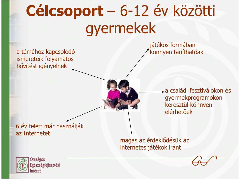 családi fesztiválokon és gyermekprogramokon keresztül könnyen elérhetıek 6