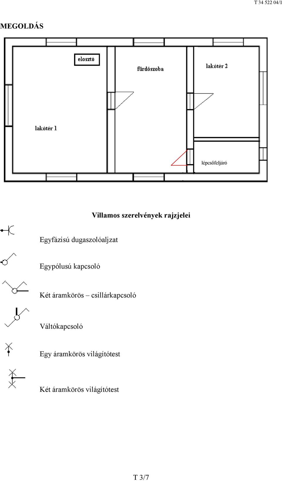 kapcsoló Két áramkörös csillárkapcsoló