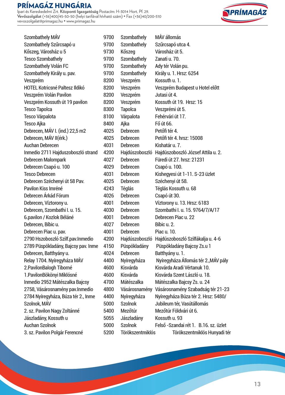 Hrsz: 6254 Veszprém 8200 Veszprém Kossuth u. 1. HOTEL Kotricsné Paltesz Ildikó 8200 Veszprém Veszprém Budapest u Hotel előtt Veszprém Volán Pavilon 8200 Veszprém Jutasi út 4.