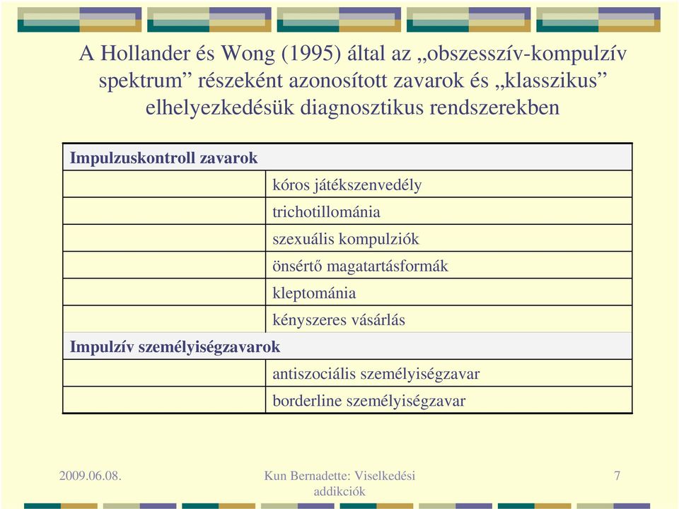 játékszenvedély trichotillománia szexuális kompulziók önsértő magatartásformák kleptománia