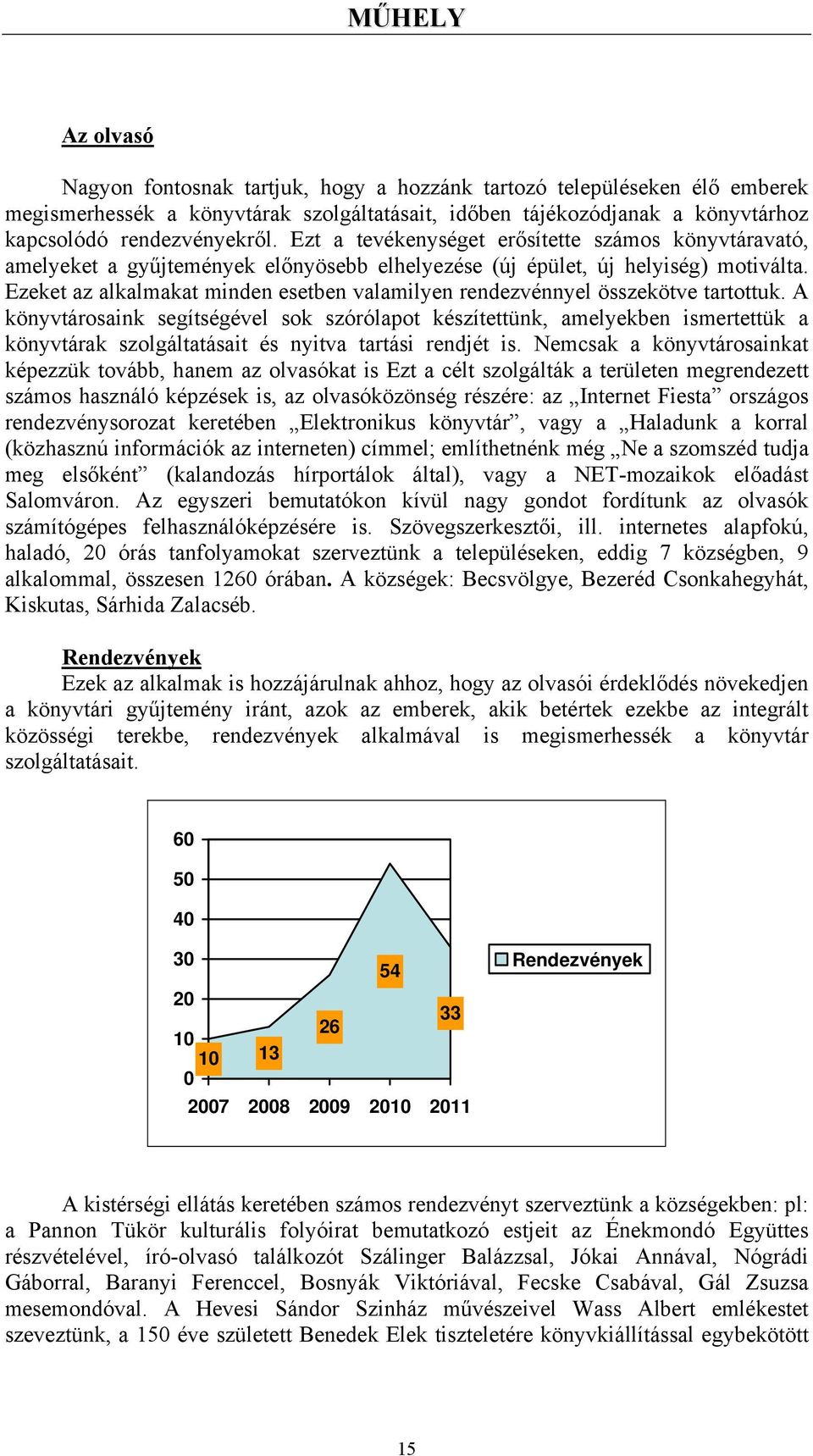 Ezeket az alkalmakat minden esetben valamilyen rendezvénnyel összekötve tartottuk.