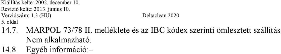szerinti ömlesztett szállítás