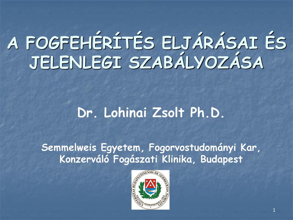 . Lohinai Zsolt Ph.D.