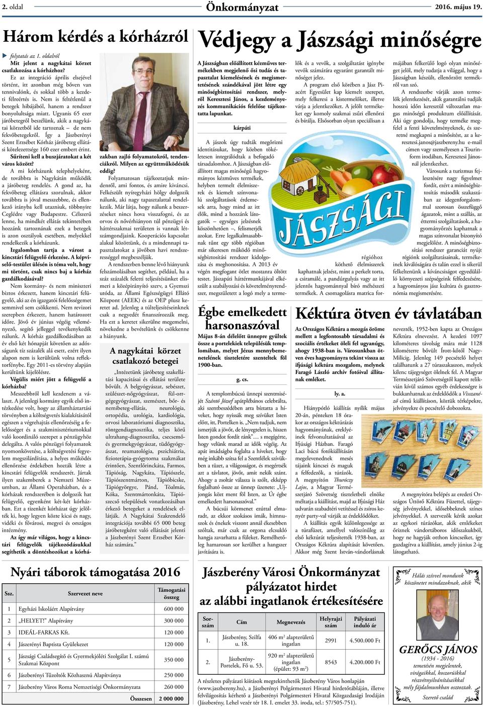 Ugyanis 65 ezer járóbetegről beszélünk, akik a nagykátai körzetből ide tartoznak de nem fekvőbetegekről.