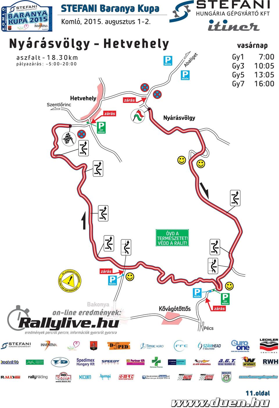 30km pályazárás : 5:00-20:00