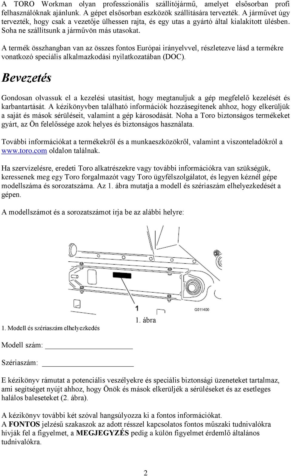 Kezelési és karbantartási utasítás - PDF Ingyenes letöltés