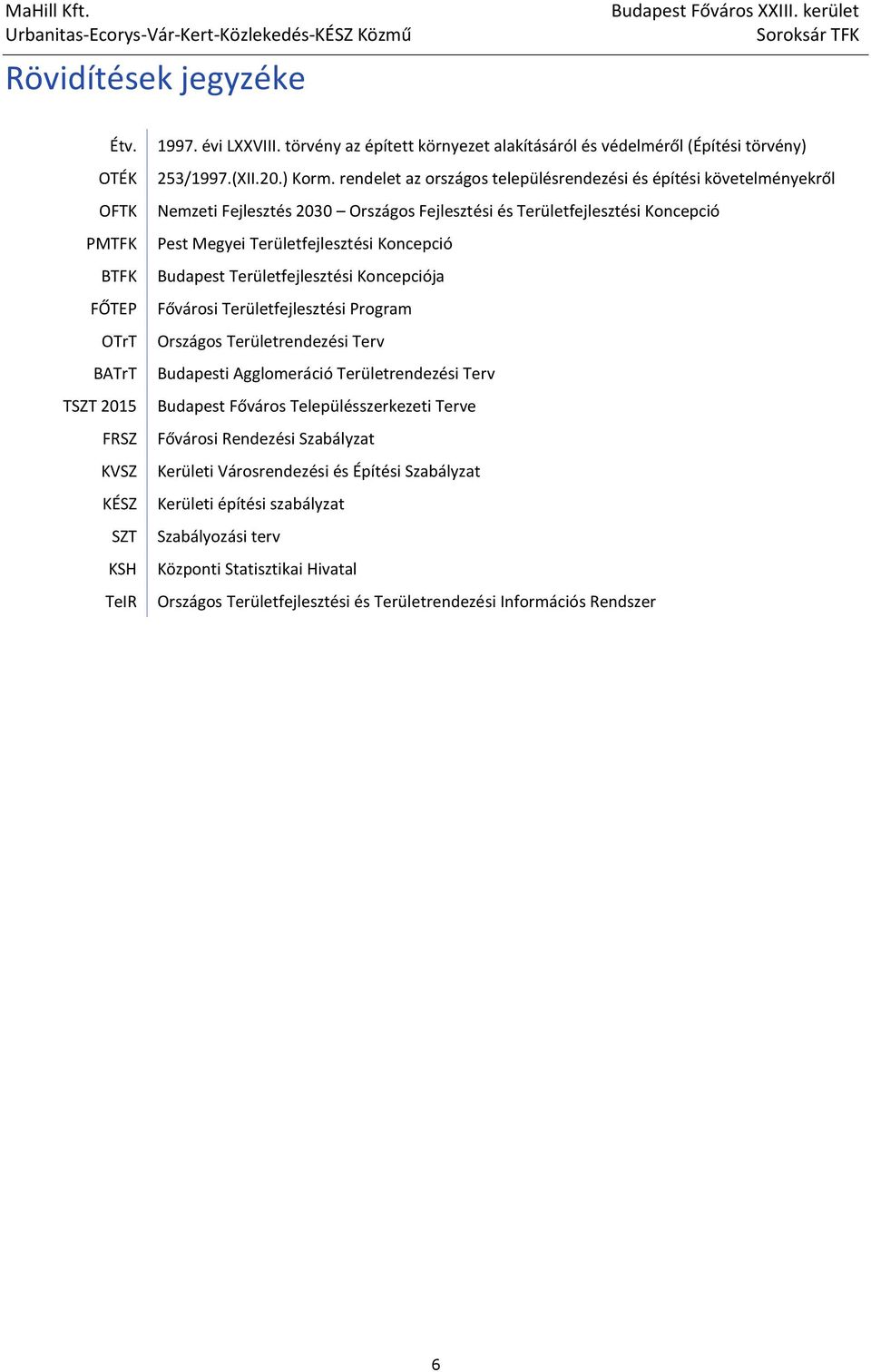 rendelet az országos településrendezési és építési követelményekről Nemzeti Fejlesztés 2030 Országos Fejlesztési és Területfejlesztési Koncepció Pest Megyei Területfejlesztési Koncepció Budapest