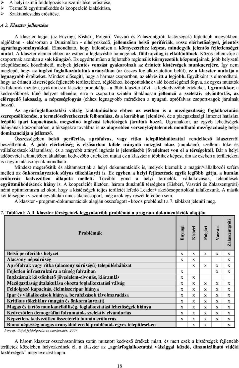 perifériák, rossz elérhetőséggel, jelentős agrárhagyományokkal. Elmondható, hogy különösen a környezetéhez képest, mindegyik jelentős fejletlenséget mutat.