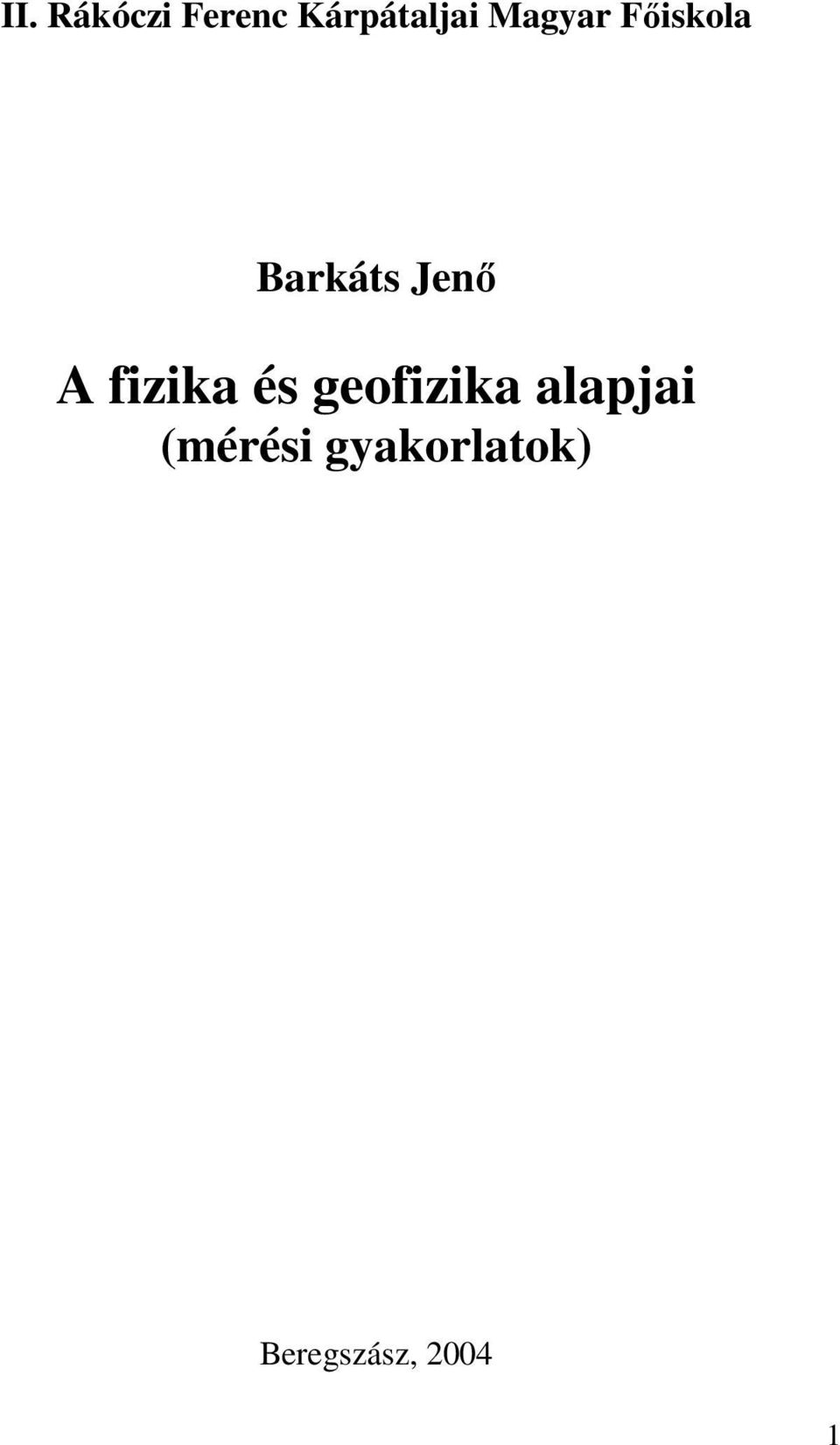 fizika és geofizika alapjai