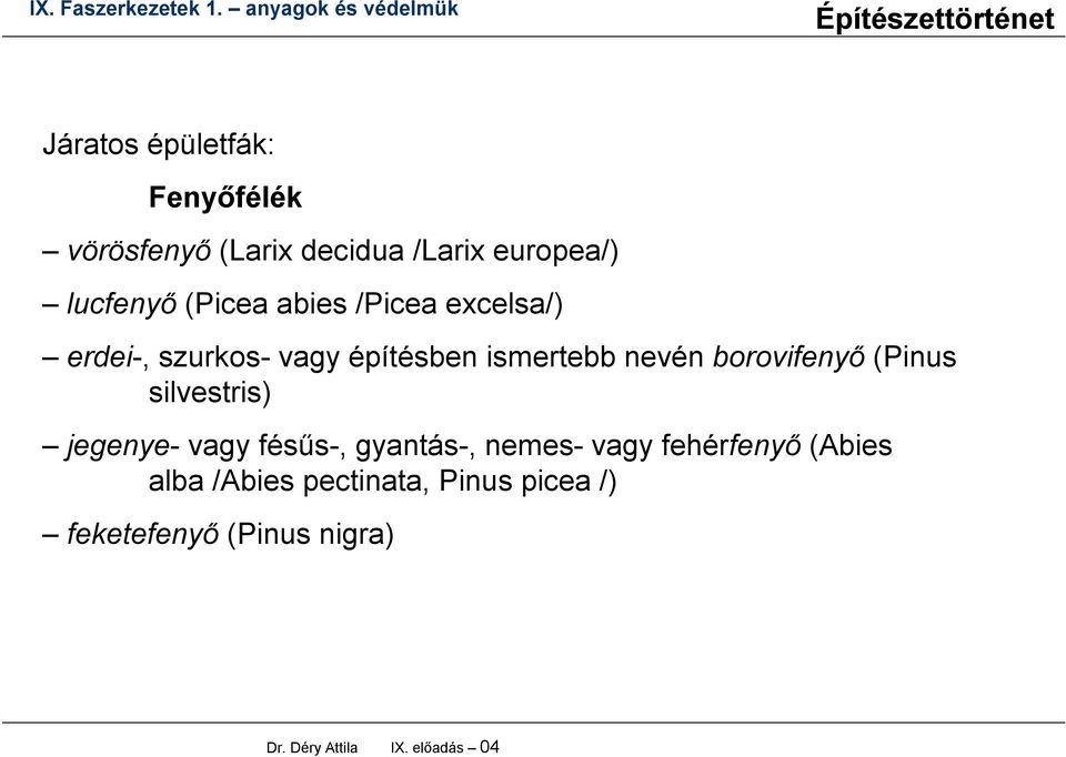 borovifenyő (Pinus silvestris) jegenye- vagy fésűs-, gyantás-, nemes- vagy fehérfenyő