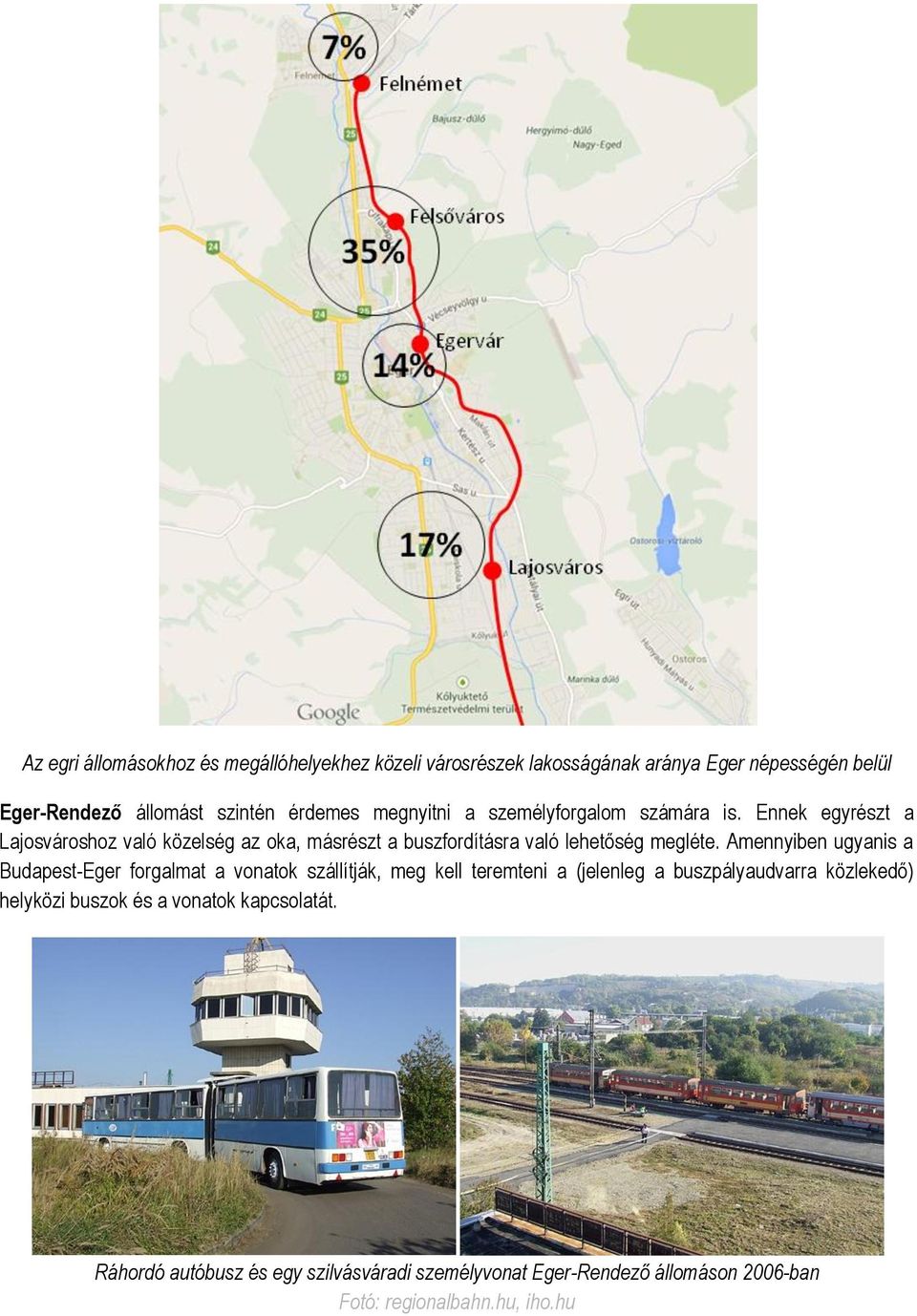 Amennyiben ugyanis a Budapest-Eger forgalmat a vonatok szállítják, meg kell teremteni a (jelenleg a buszpályaudvarra közlekedő) helyközi