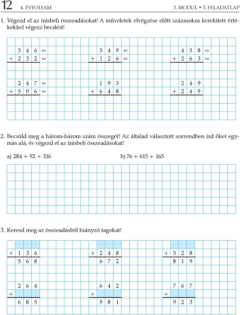 MATEMATIKA A. feladatlapok 4. évfolyam. 1. félév - PDF Free Download