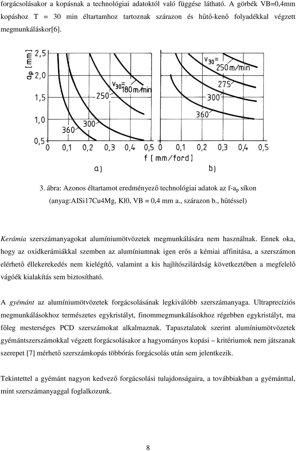 , szárazon b., hőtéssel) Kerámia szerszámanyagokat alumíniumötvözetek megmunkálására nem használnak.