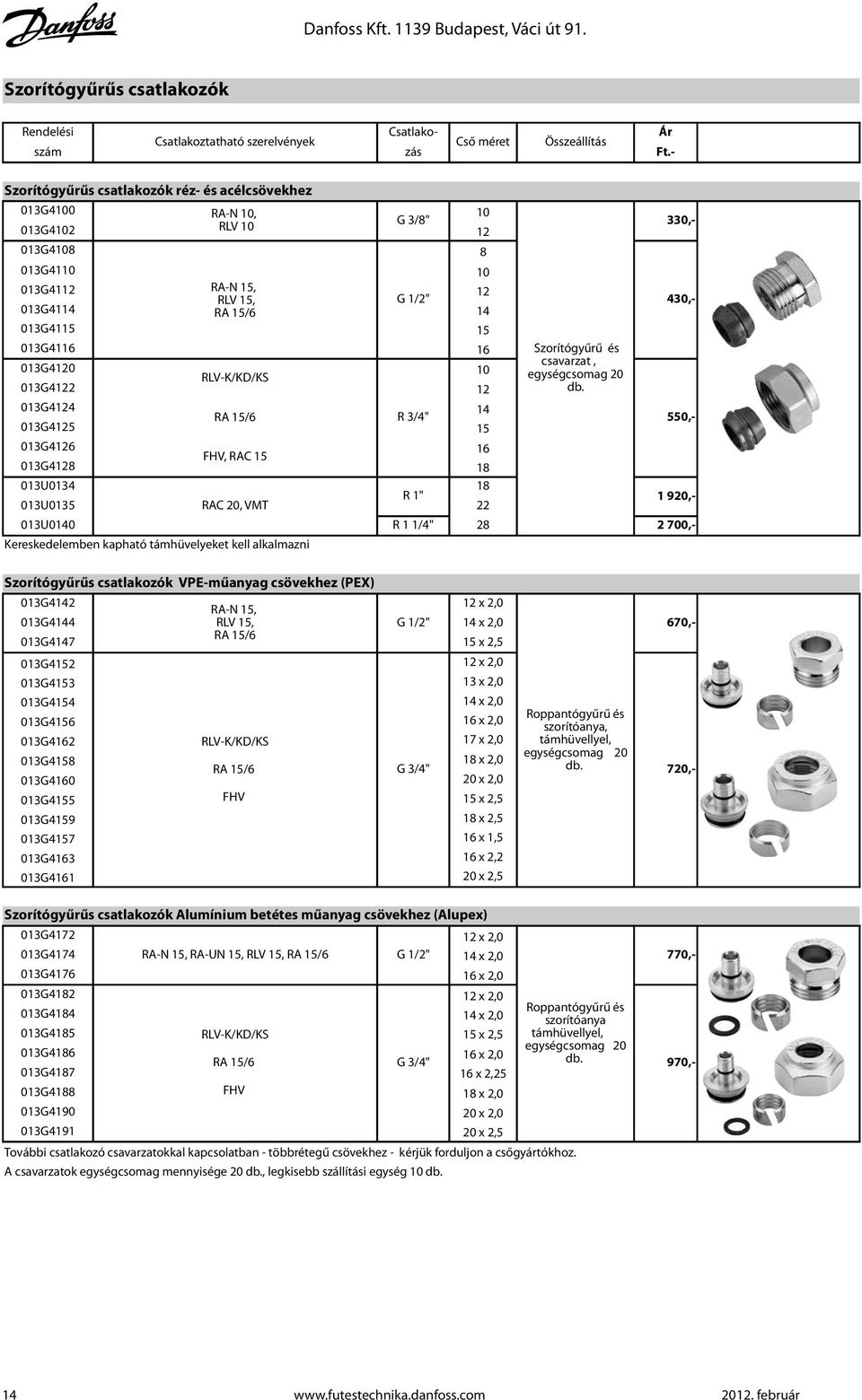 013G4108 8 013G4110 10 013G4112 RA-N 15, 12 RLV 15, G 1/2" 013G4114 RA 15/6 14 013G4115 15 013G4116 16 013G4120 10 RLV-K/KD/KS 013G4122 12 013G4124 14 RA 15/6 R 3/4" 013G4125 15 013G4126 16 FHV, RAC