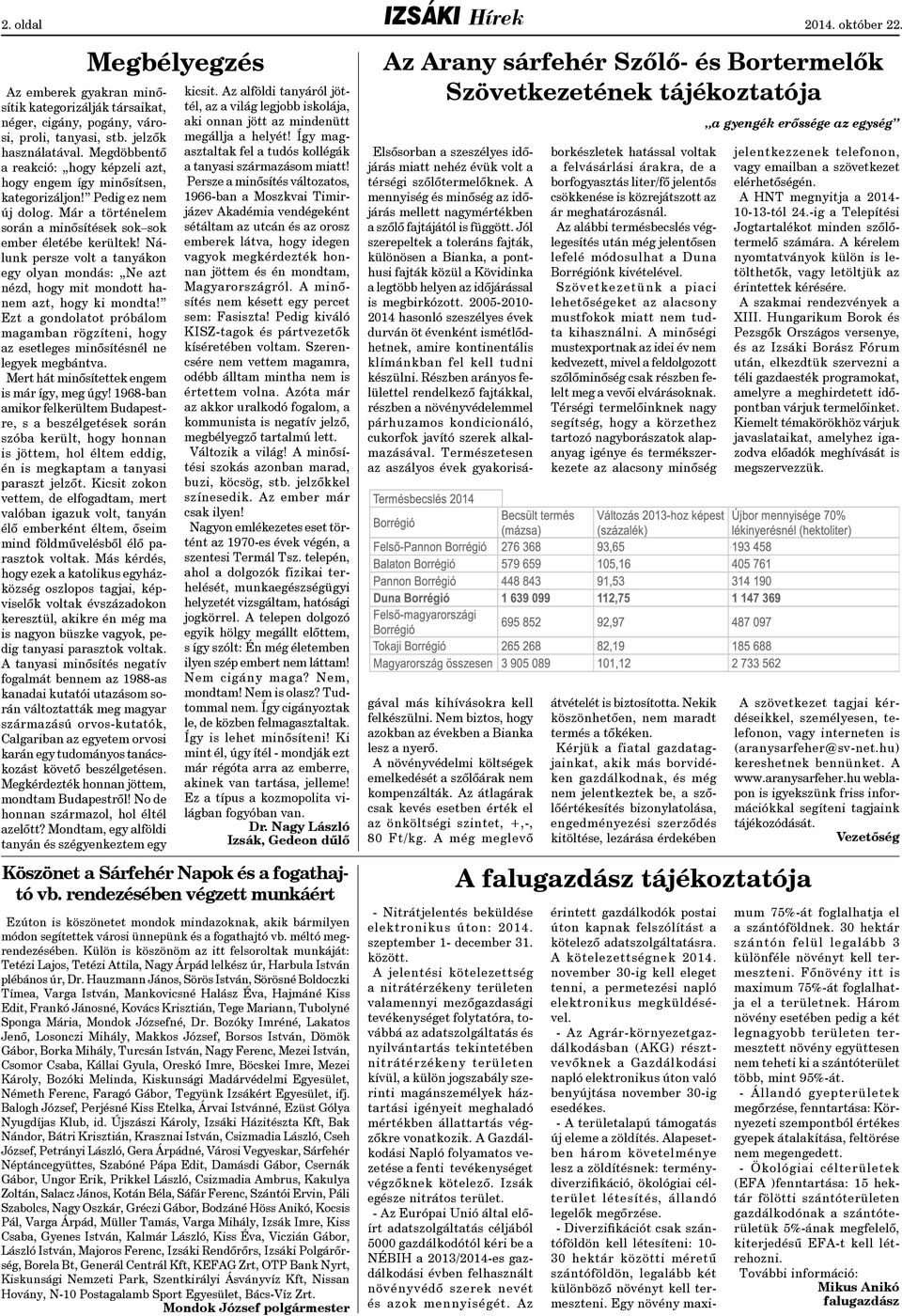 Nálunk persze volt a tanyákon egy olyan mondás: Ne azt nézd, hogy mit mondott hanem azt, hogy ki mondta!