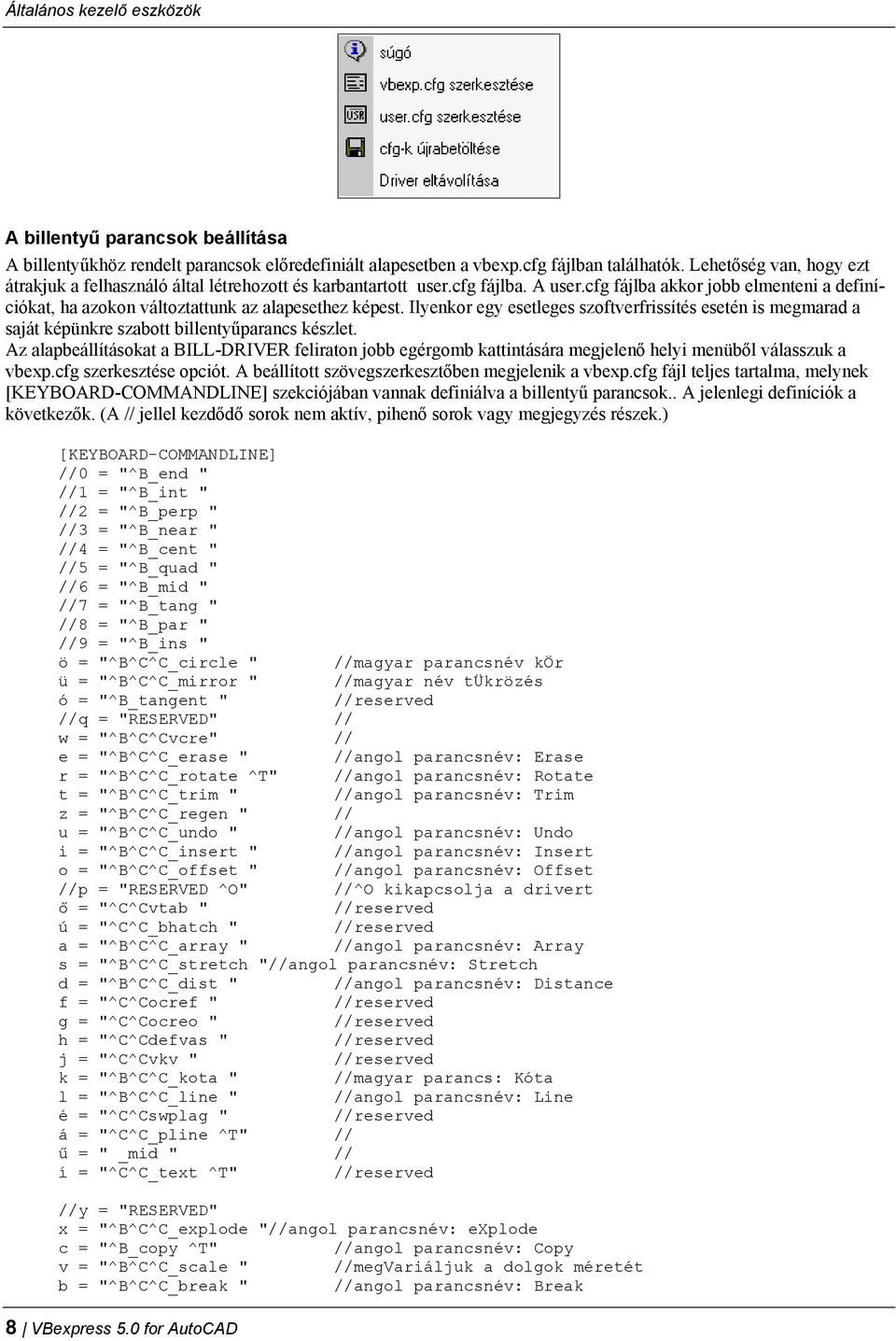 VBexpress 5.0. for AutoCAD. Vasbetonterv szerkesztő alkalmazás AutoCAD 2000  AutoCAD 2007 programokhoz. Kézikönyv. Készítette: Papp Ernő, Müller Tamás -  PDF Ingyenes letöltés