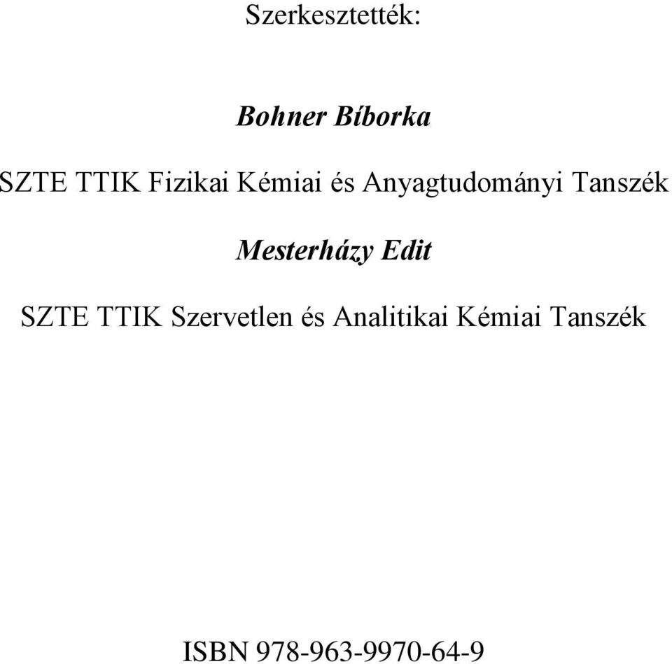 Mesterházy Edit SZTE TTIK Szervetlen és