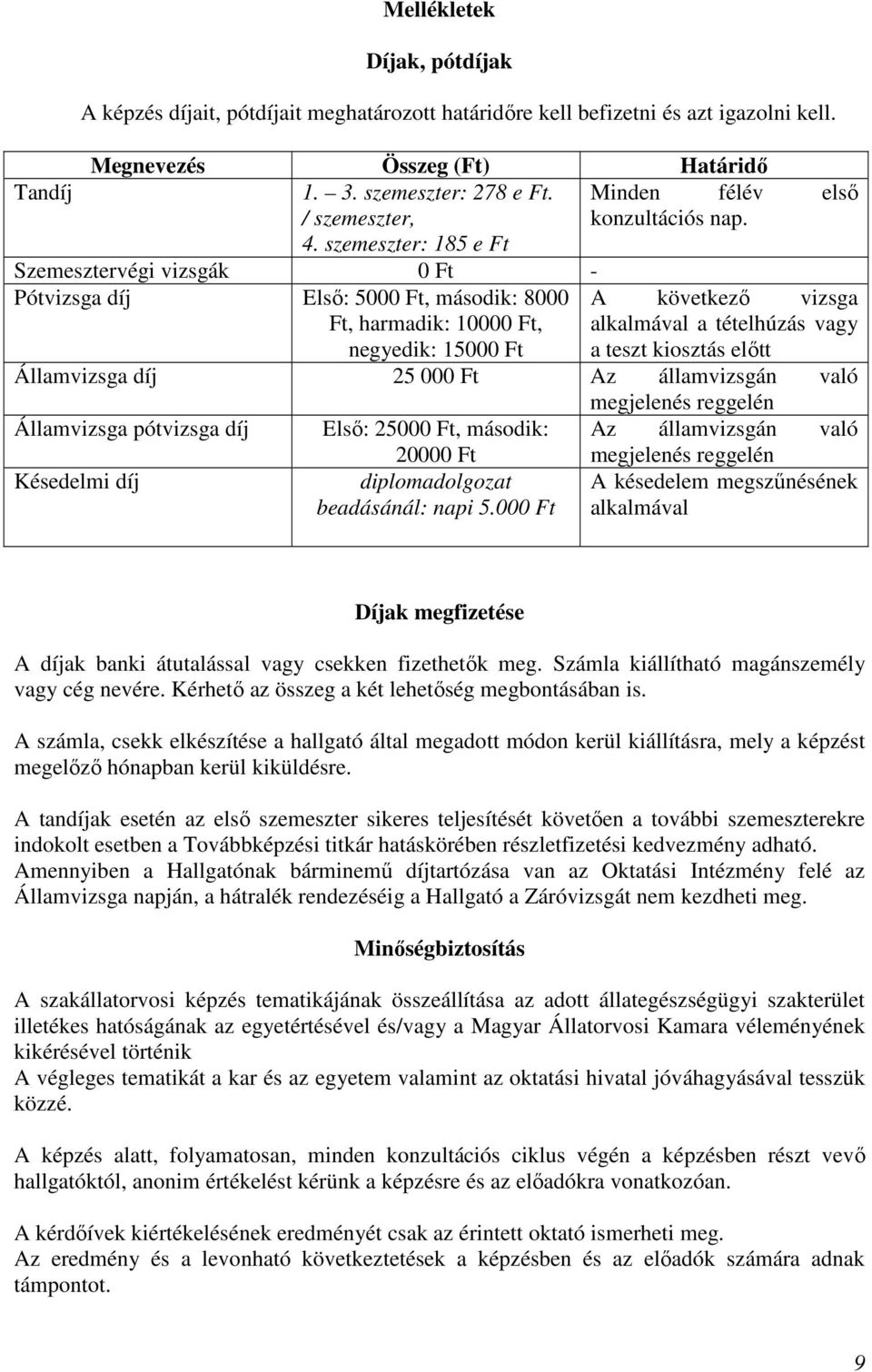 szemeszter: 185 e Ft Szemesztervégi vizsgák 0 Ft - Pótvizsga díj Első: 5000 Ft, második: 8000 Ft, harmadik: 10000 Ft, negyedik: 15000 Ft A következő vizsga alkalmával a tételhúzás vagy a teszt