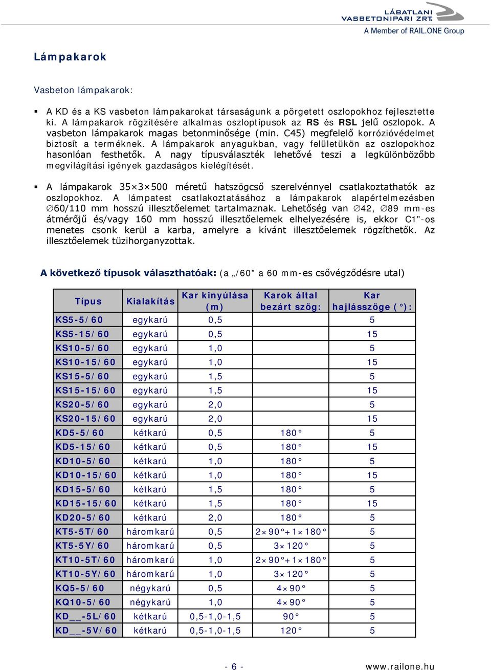 A nagy típusválaszték lehetővé teszi a legkülönbözőbb megvilágítási igények gazdaságos kielégítését. A lámpakarok 35 3 500 méretű hatszögcső szerelvénnyel csatlakoztathatók az oszlopokhoz.