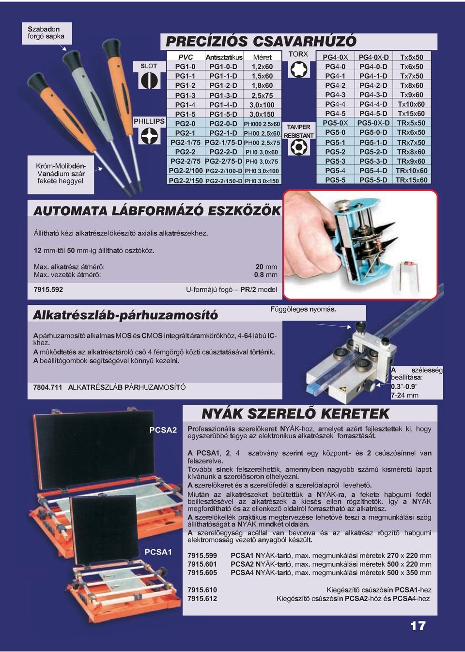 PG2-2/100 PG2-2/100-D PH0 3,0x100 PG2-2/150 PG2-2/150-D PH0 3,0x150 TORX TAMPER RESISTANT PG4-0X PG4-0X-D Tx5x50 PG4-0 PG4-0-D Tx6x50 PG4-1 PG4-1-D Tx7x50 PG4-2 PG4-2-D Tx8x60 PG4-3 PG4-3-D Tx9x60