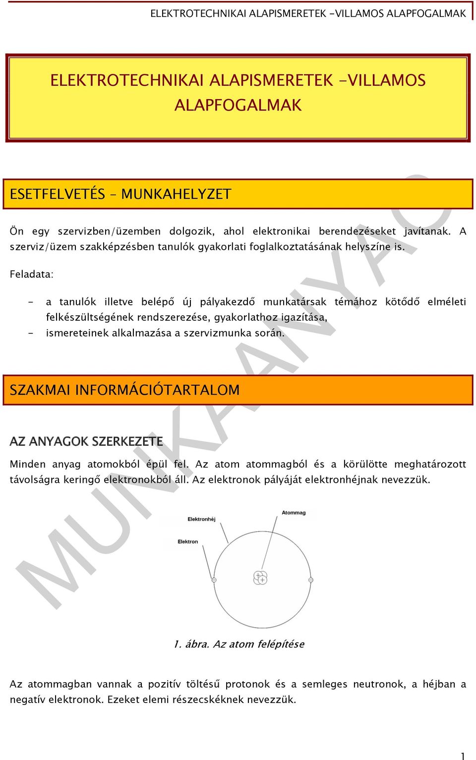 Feladata: - a tanulók illetve belépő új pályakezdő munkatársak témához kötődő elméleti felkészültségének rendszerezése, gyakorlathoz igazítása, - ismereteinek alkalmazása a szervizmunka során.