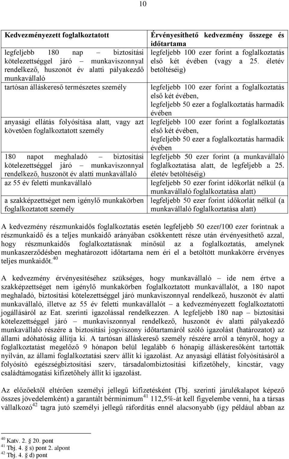 életév betöltéséig) legfeljebb 100 ezer forint a foglalkoztatás első két évében, legfeljebb 50 ezer a foglalkoztatás harmadik évében anyasági ellátás folyósítása alatt, vagy azt követően