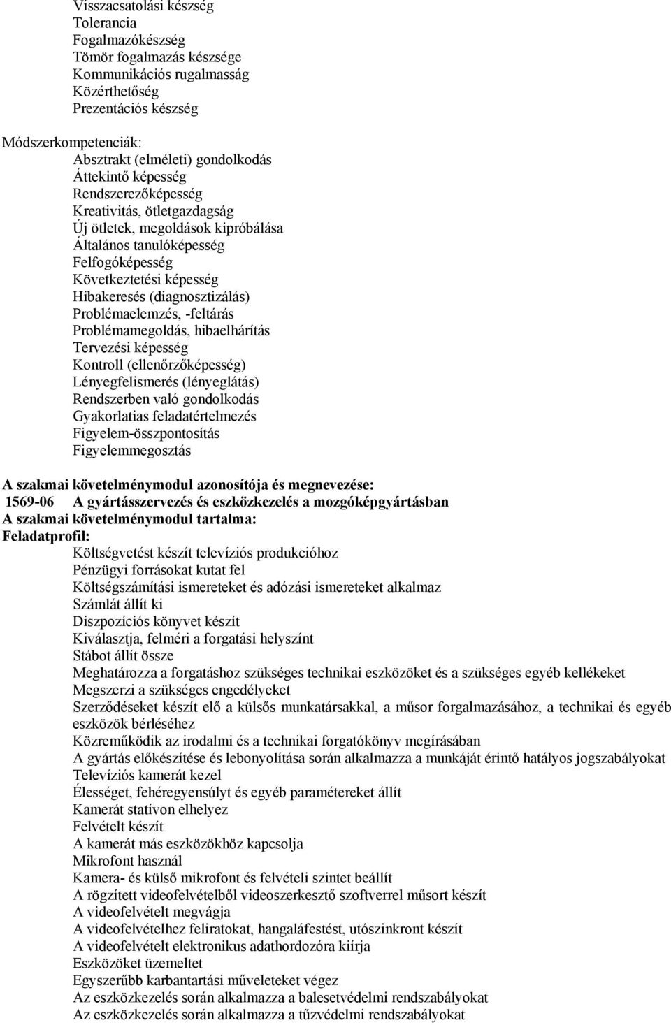 Problémaelemzés, -feltárás Problémamegoldás, hibaelhárítás Tervezési képesség Kontroll (ellenőrzőképesség) Lényegfelismerés (lényeglátás) Rendszerben való gondolkodás Gyakorlatias feladatértelmezés