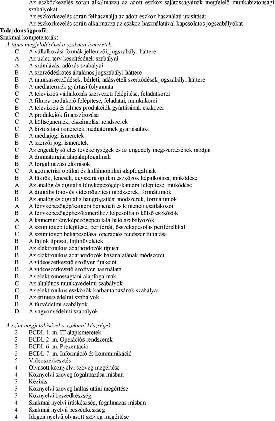 háttere A Az üzleti terv készítésének szabályai A A számlázás, adózás szabályai B A szerződéskötés általános jogszabályi háttere B A munkaszerződések, bérleti, adásvételi szerződések jogszabályi