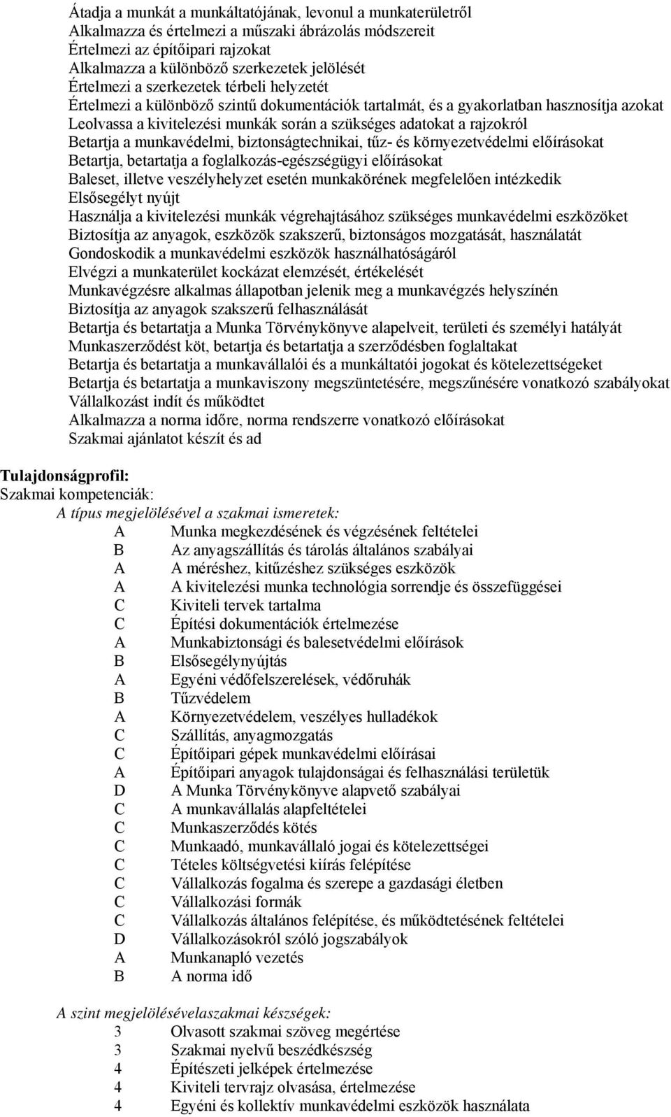 rajzokról etartja a munkavédelmi, biztonságtechnikai, tűz- és környezetvédelmi előírásokat etartja, betartatja a foglalkozás-egészségügyi előírásokat aleset, illetve veszélyhelyzet esetén