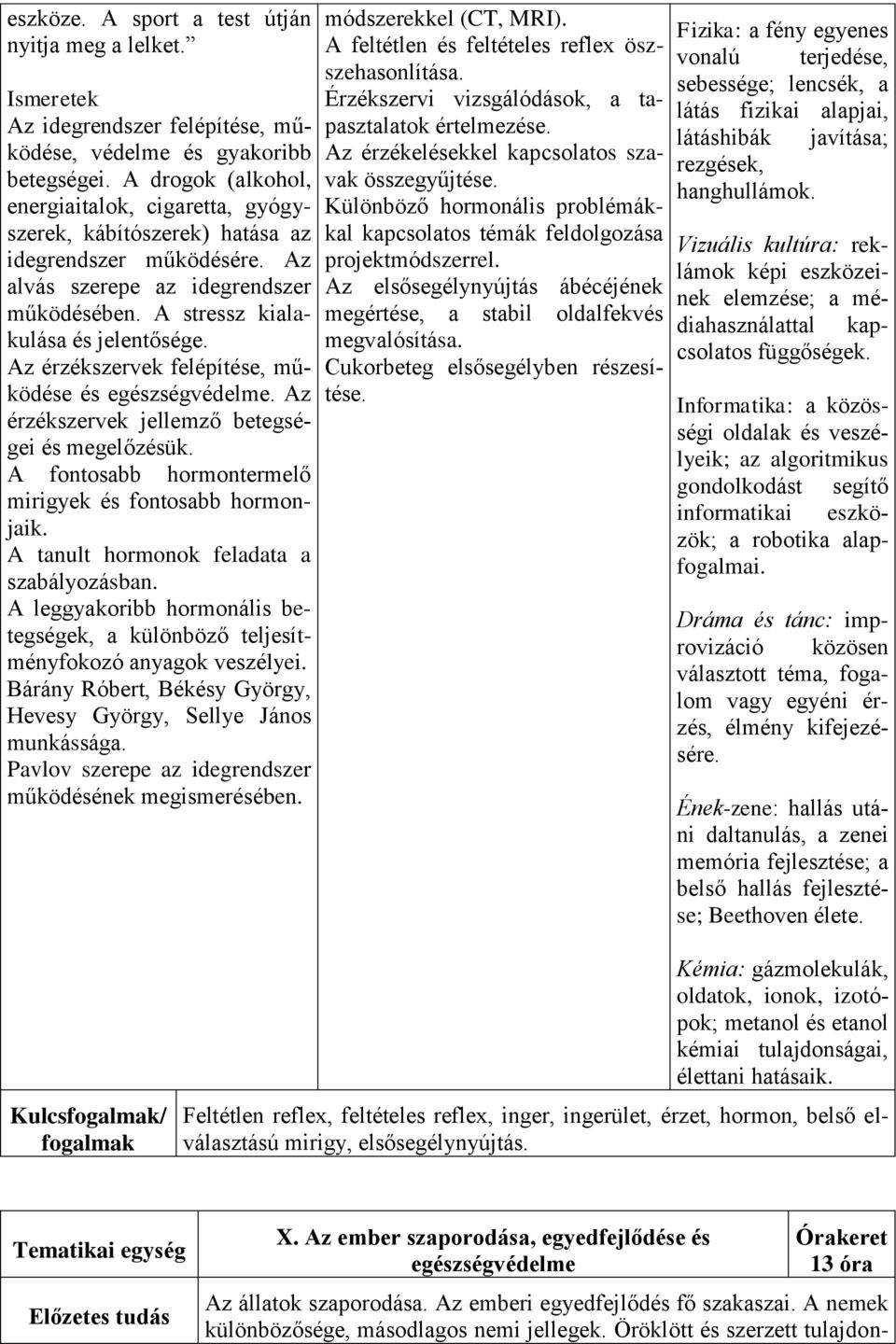 Az érzékszervek felépítése, működése és egészségvédelme. Az érzékszervek jellemző betegségei és megelőzésük. A fontosabb hormontermelő mirigyek és fontosabb hormonjaik.