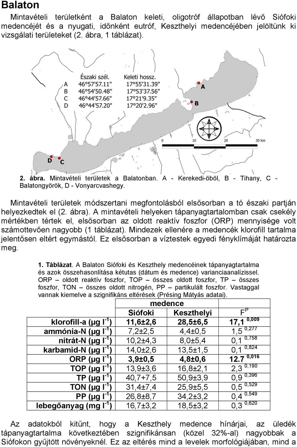 Mintavételi területek módszertani megfontolásból elsősorban a tó északi partján helyezkedtek el (2. ábra).