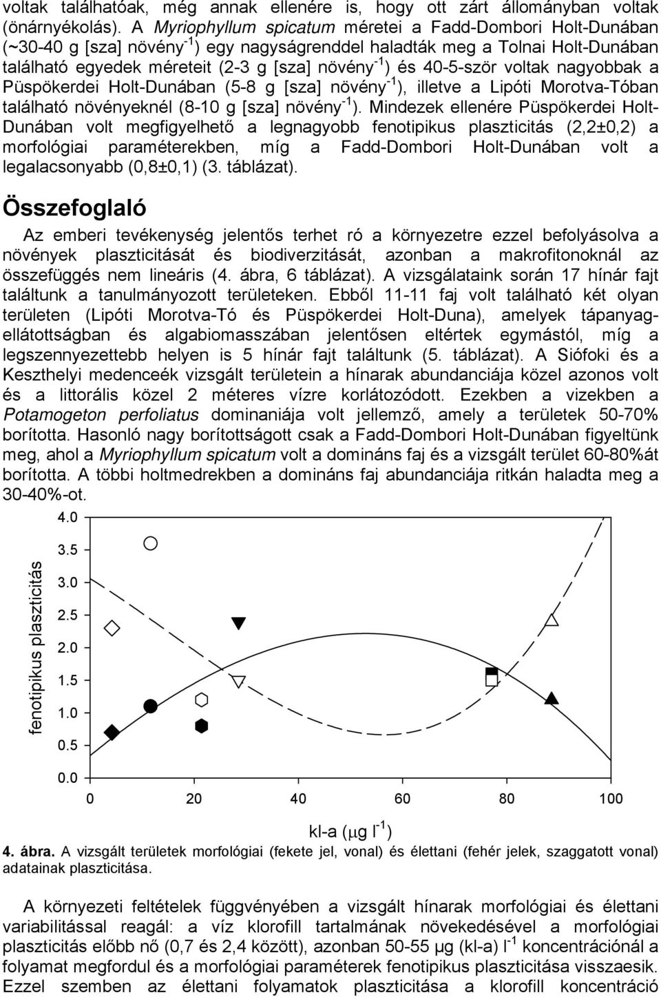 Dunában (5-8 g [sza] növény -1 ), illetve a ban található növényeknél (8-10 g [sza] növény -1 ).