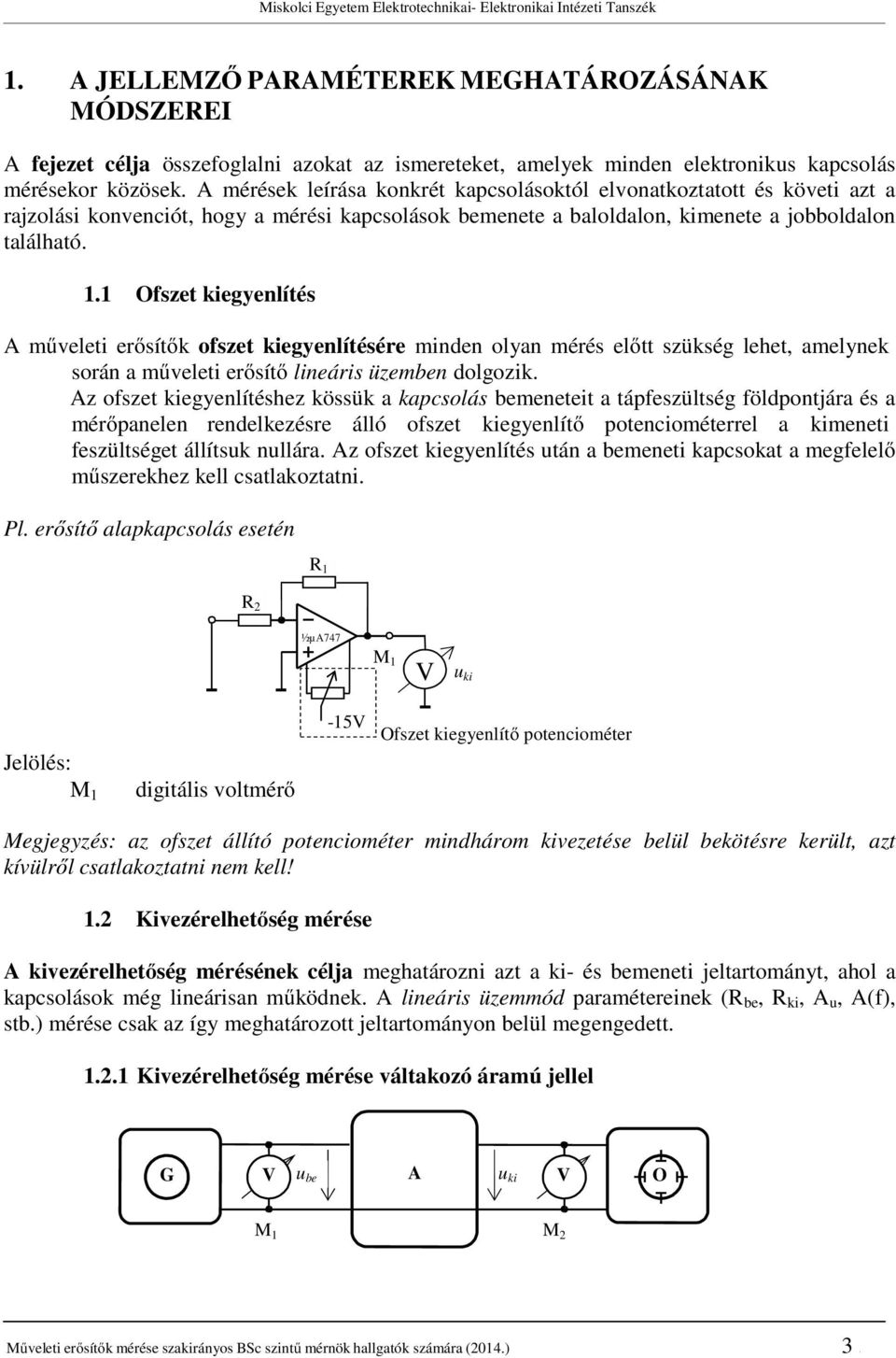 MŰVELETI ERŐSÍTŐS KAPCSOLÁSOK MÉRÉSE (DR. Kovács Ernő jegyzete alapján) -  PDF Free Download