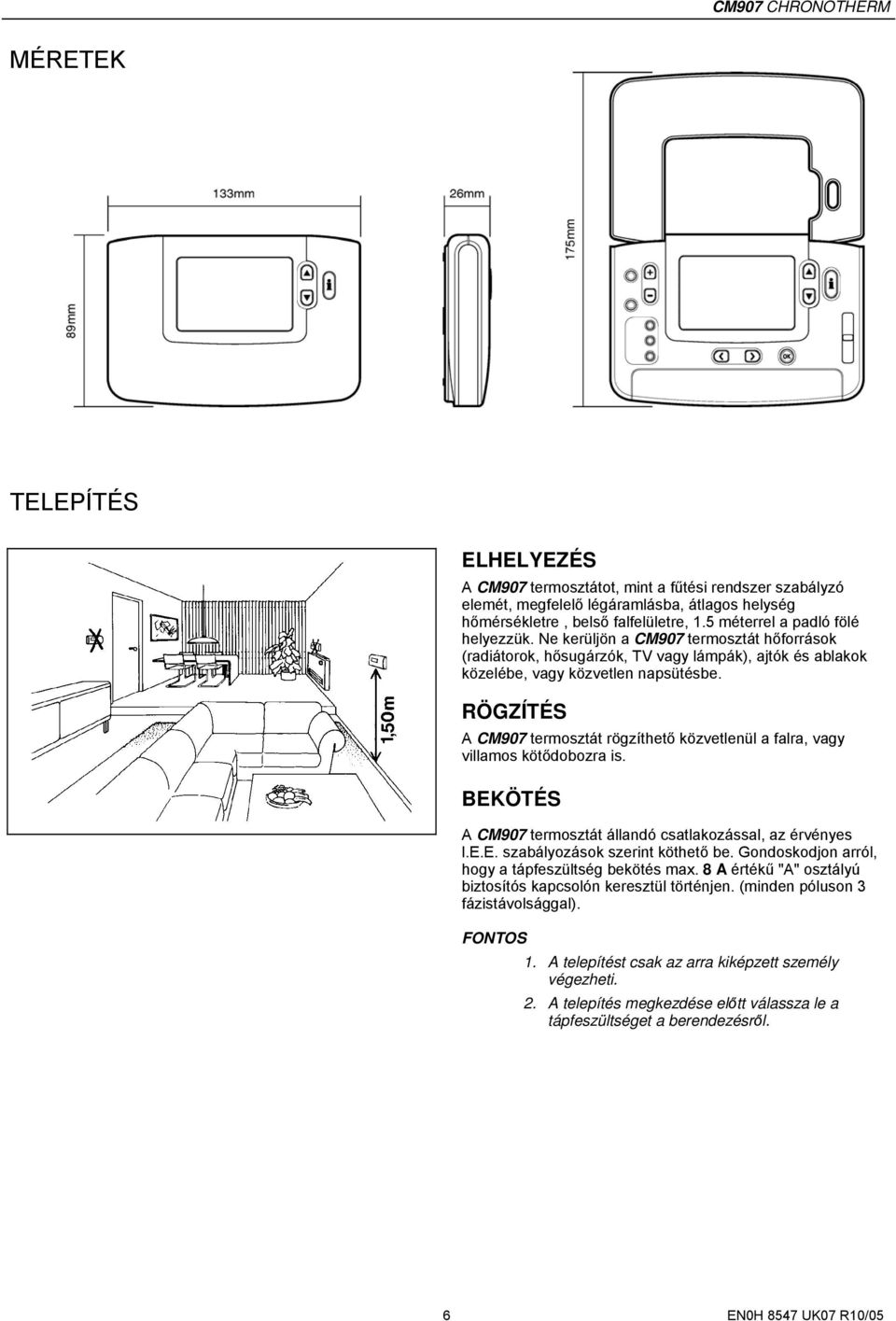 CM907 PROGRAMOZHATÓ TERMOSZTÁT TULAJDONSÁGOK TERMÉK LEÍRÁS - PDF Free  Download