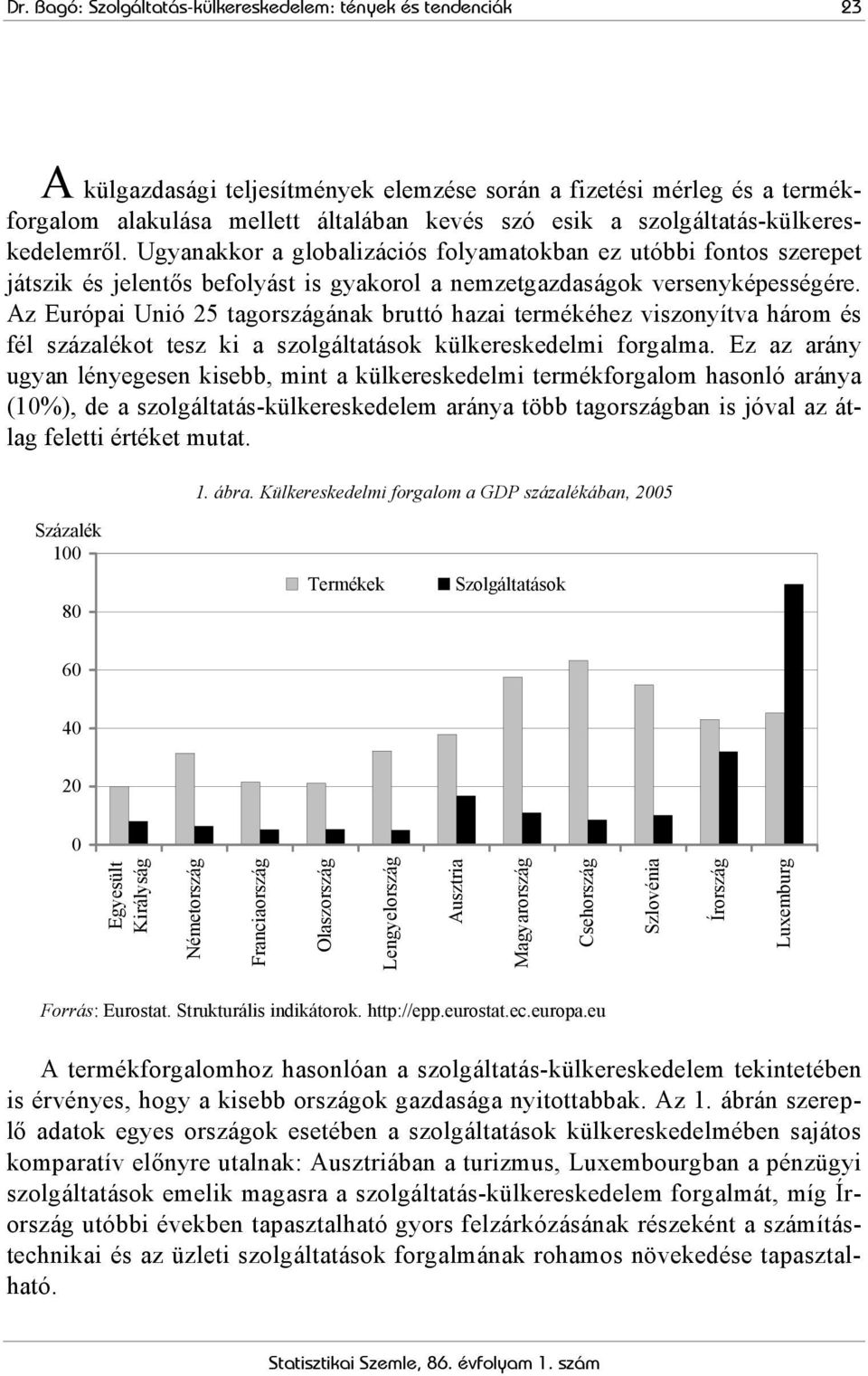 Az Európai Unió 25 tagországának bruttó hazai termékéhez viszonyítva három és fél százalékot tesz ki a külkereskedelmi forgalma.