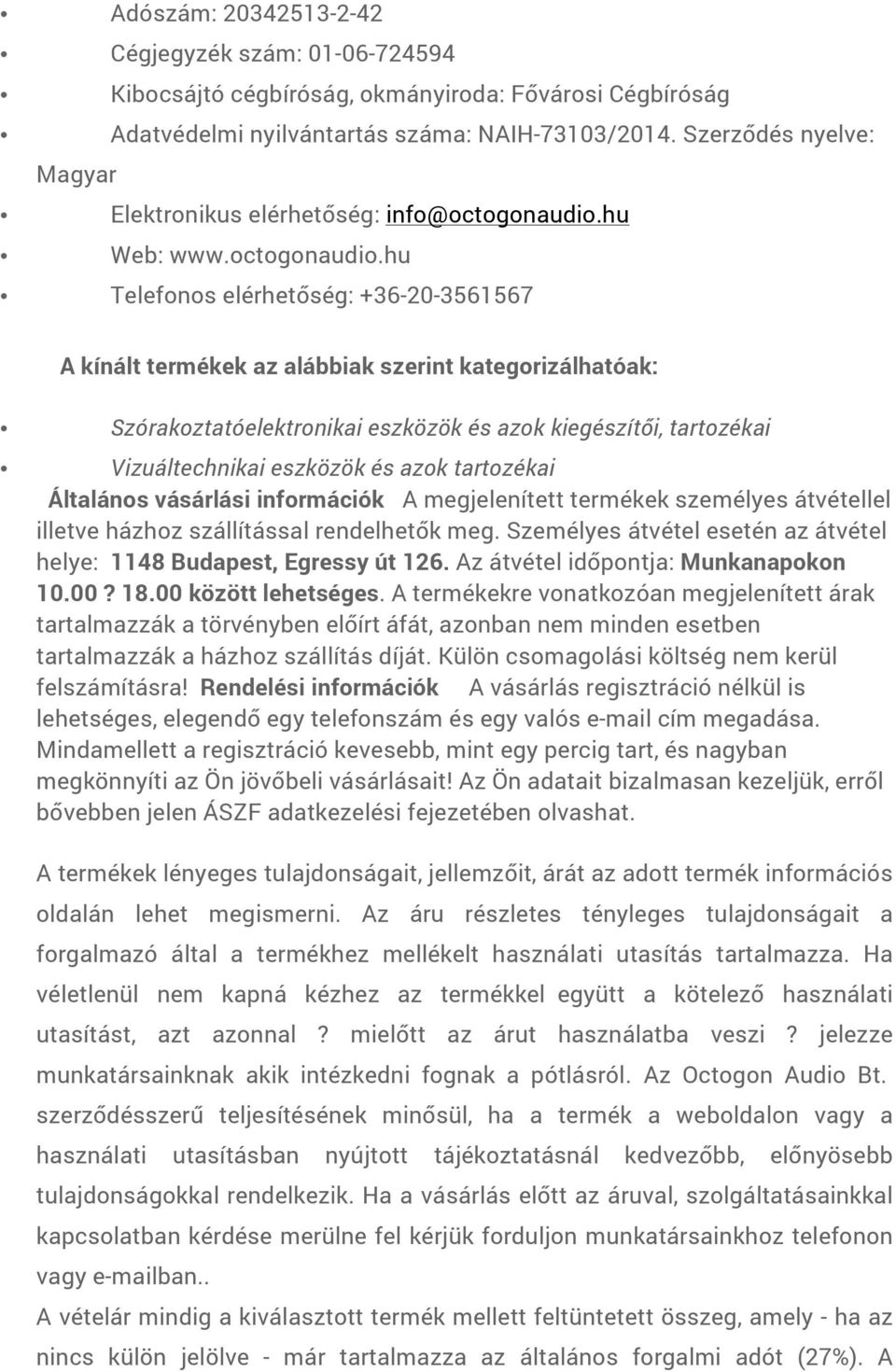 hu Web: www.octogonaudio.