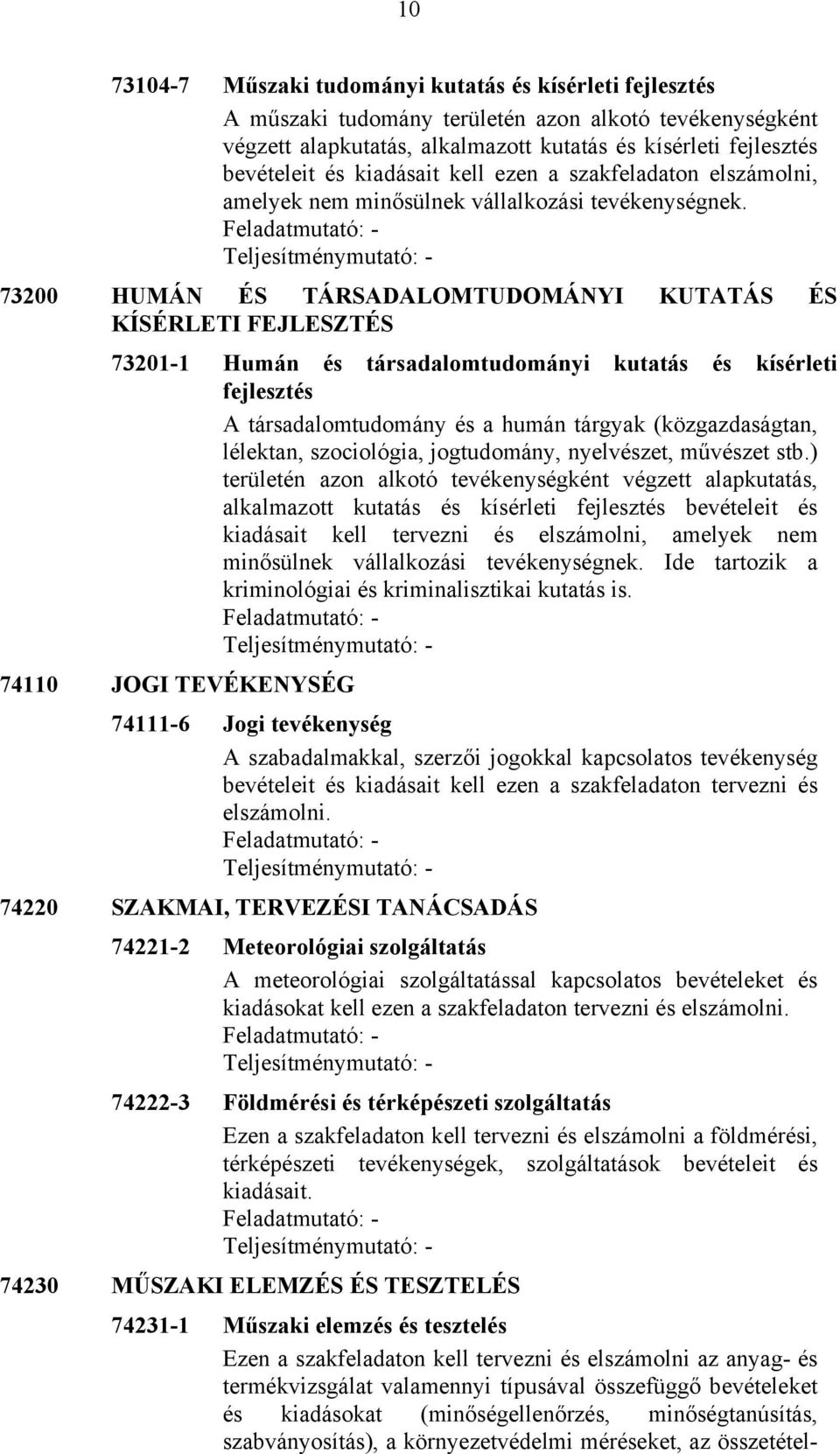 73200 HUMÁN ÉS TÁRSADALOMTUDOMÁNYI KUTATÁS ÉS KÍSÉRLETI FEJLESZTÉS 73201-1 Humán és társadalomtudományi kutatás és kísérleti fejlesztés A társadalomtudomány és a humán tárgyak (közgazdaságtan,