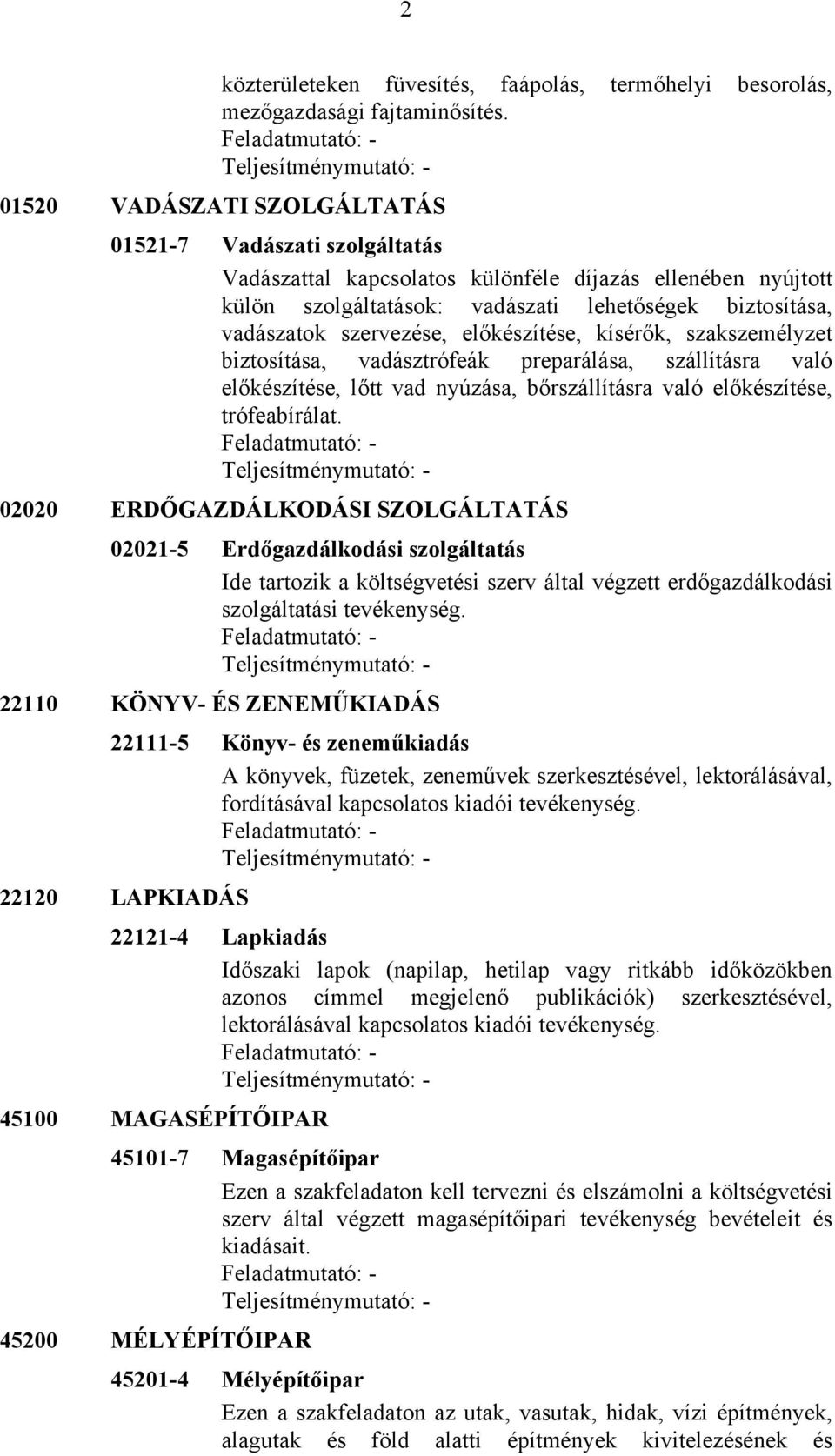 szervezése, előkészítése, kísérők, szakszemélyzet biztosítása, vadásztrófeák preparálása, szállításra való előkészítése, lőtt vad nyúzása, bőrszállításra való előkészítése, trófeabírálat.