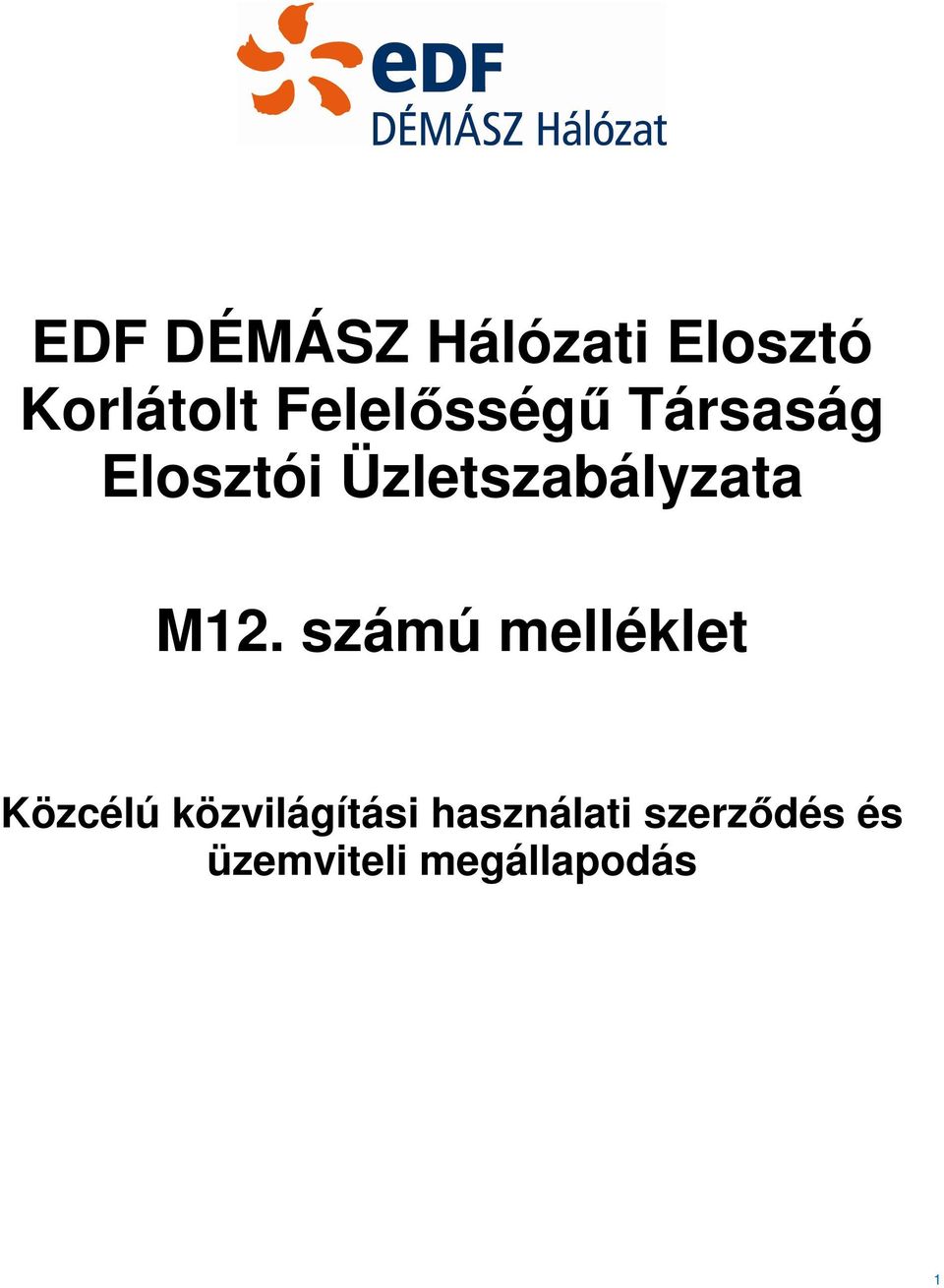 Üzletszabályzata M12.