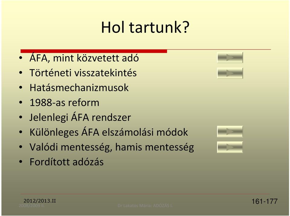 Hatásmechanizmusok 1988 as reform Jelenlegi ÁFA rendszer