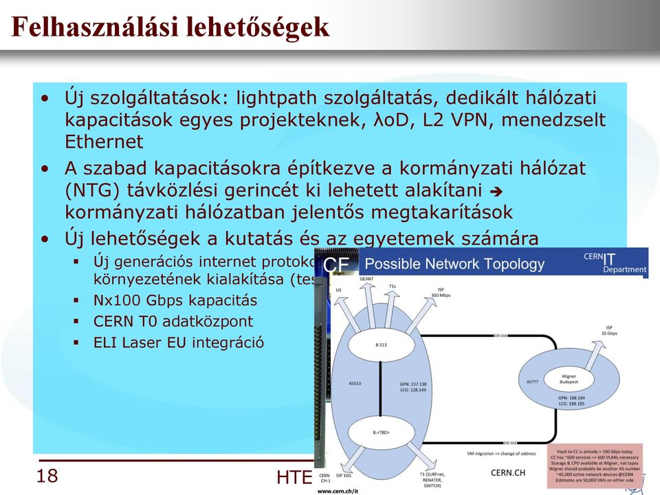 kormányzati hálózatban jelentős megtakarítások Új lehetőségek a kutatás és az egyetemek számára Új generációs internet