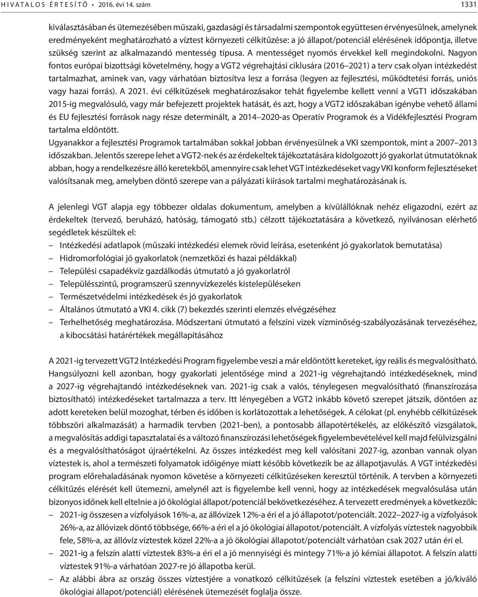állapot/potenciál elérésének időpontja, illetve szükség szerint az alkalmazandó mentesség típusa. A mentességet nyomós érvekkel kell megindokolni.