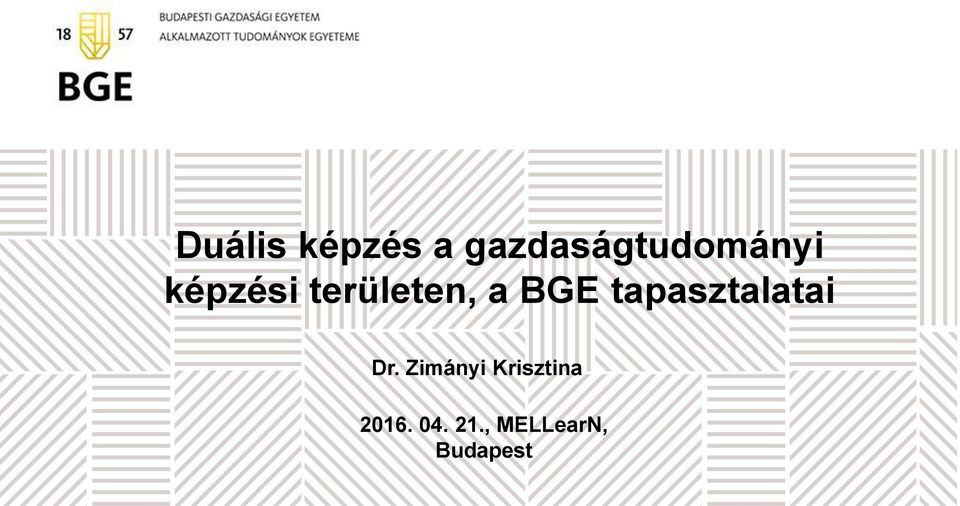 területen, a BGE tapasztalatai