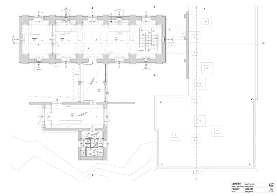 47 m² Kőburkolat BM 4,00 K1 Kávézó Fegyverüzlet 8,48 B20 Oktatóhelyiség K5 Festett vakolt felület B1 +0,00 CS8 K2 K4 +0,00-2,55 Lépcsőház légtere Vakolt festett felület, pilléreken és boltozatokon 37