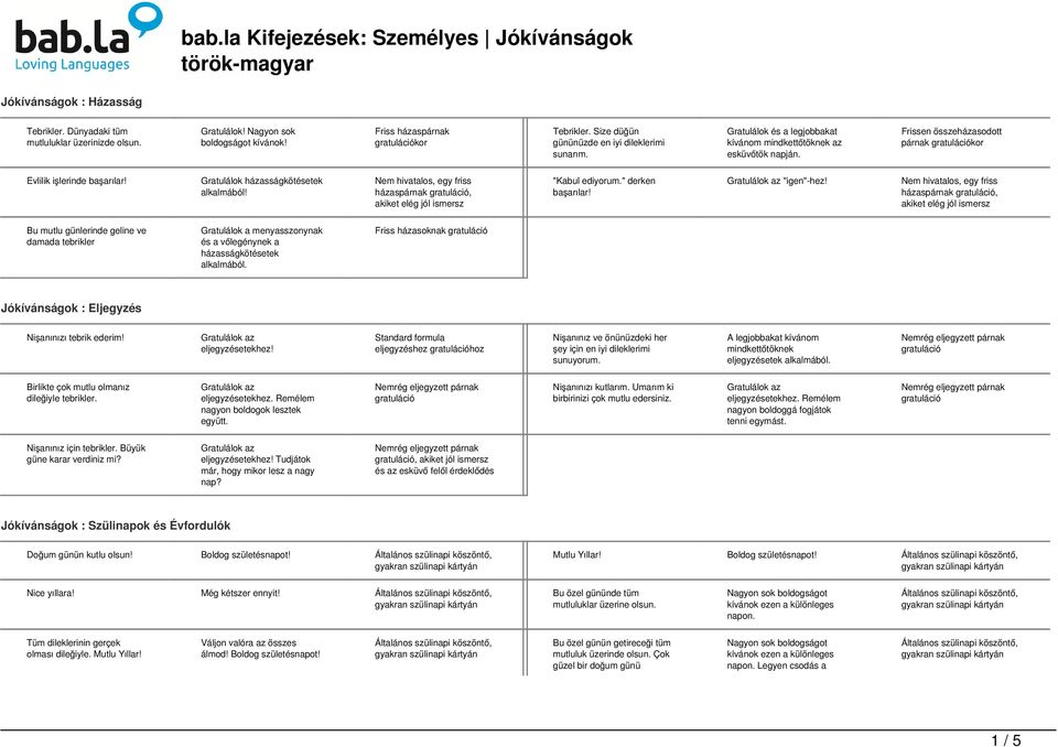 Gratulálok házasságkötésetek alkalmából! Nem hivatalos, egy friss házaspárnak, akiket elég jól ismersz "Kabul ediyorum." derken başarılar! "igen"-hez!