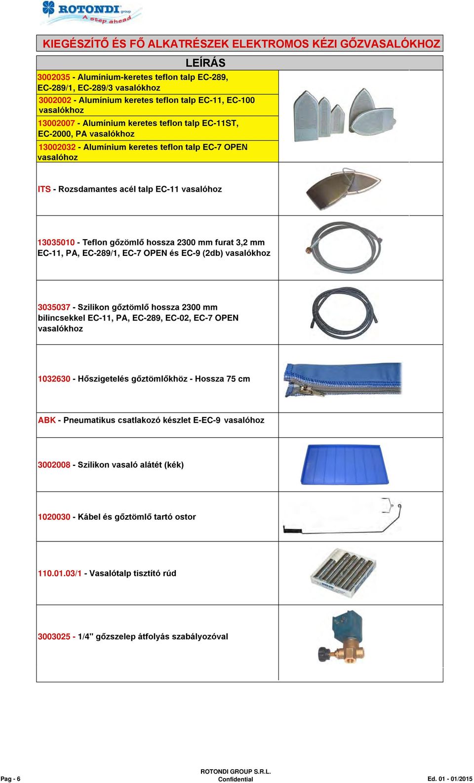 000 ITS - Rozsdamantes acél talp EC-11 vasalóhoz 13035010 - Teflon gőzömlő hossza 2300 mm furat 3,2 mm EC-11, PA, EC-289/1, EC-7 OPEN és EC-9 (2db) vasalókhoz 29.