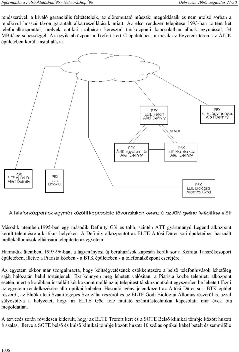 Az egyik alközpont a Trefort kert C épületében, a másik az Egyetem téren, az ÁJTK épületében került installálásra.