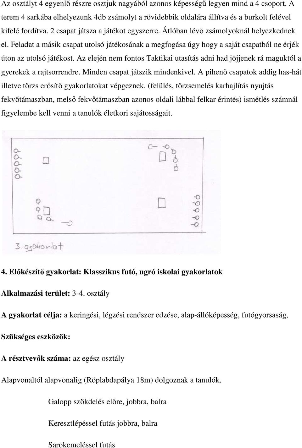 Az elején nem fontos Taktikai utasítás adni had jöjjenek rá maguktól a gyerekek a rajtsorrendre. Minden csapat játszik mindenkivel.