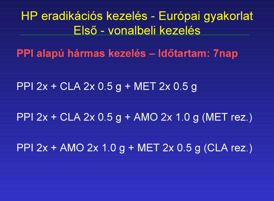 CLA 2x 0.5 g + MET 2x 0.5 g PPI 2x + CLA 2x 0.5 g + AMO 2x 1.